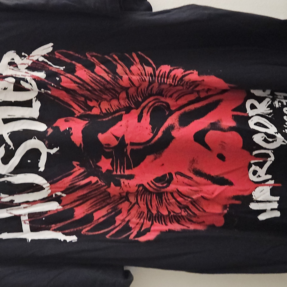 Large Hustler Hollywood Black and Red Graphic T-Shirt‎ - Picture 2 of 4